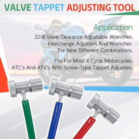 2218 أداة ضبط غماز صمام المحرك الصغير مجموعة من 6 قطع، مفاتيح ربط قابلة للتعديل لتخليص الصمامات تناسب الدراجات النارية ATV's ATC مع أدوات ضبط الغماز من النوع اللولبي in Kuwait