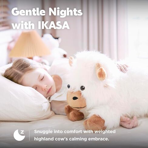 IKASA 5 رطل المرجحة الحيوانات المحشوة بقرة المرتفعات أفخم لعبة، 24 بوصة عملاقة كبيرة جامبو لينة اللعب، حجم كبير لطيف رقيق الثقيلة الدهون المتضخم Plushie، هدايا للأطفال الفتيات الفتيان in Kuwait