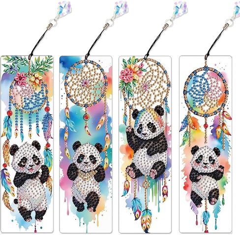 4 Pack Diamond Painting Bookmark Kits of Dragonfly and Flower, Special Shaped Diamond Art Bookmarks with Pendant, DIY Handmade Craft Home Office Supplies Reading Bookmark, Perfect Gift for Book Lovers in Saudi Arabia