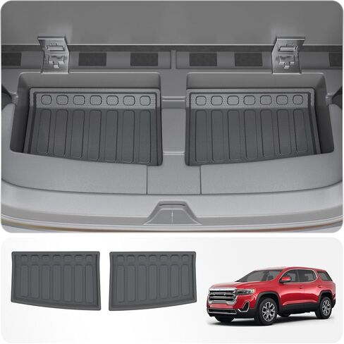 سجادات أرضية متوافقة مع 2017-2023 جي إم سي أكاديا 6 مقاعد بطانة البضائع الفرعية وغطاء المقعد الخلفي حامي جميع أحوال الطقس 2022 ملحقات أكاديا (6 مقاعد، سجادات أرضية مجموعة كاملة 8 قطع) in Kuwait