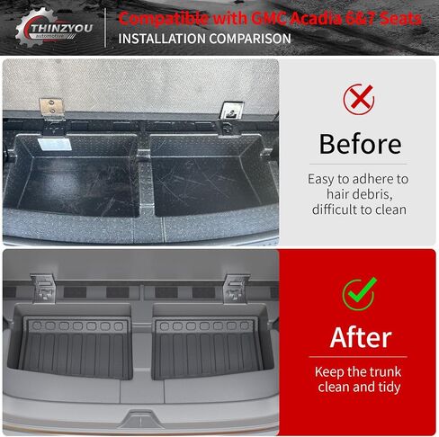 سجادات أرضية متوافقة مع 2017-2023 جي إم سي أكاديا 6 مقاعد بطانة البضائع الفرعية وغطاء المقعد الخلفي حامي جميع أحوال الطقس 2022 ملحقات أكاديا (6 مقاعد، سجادات أرضية مجموعة كاملة 8 قطع) in Kuwait