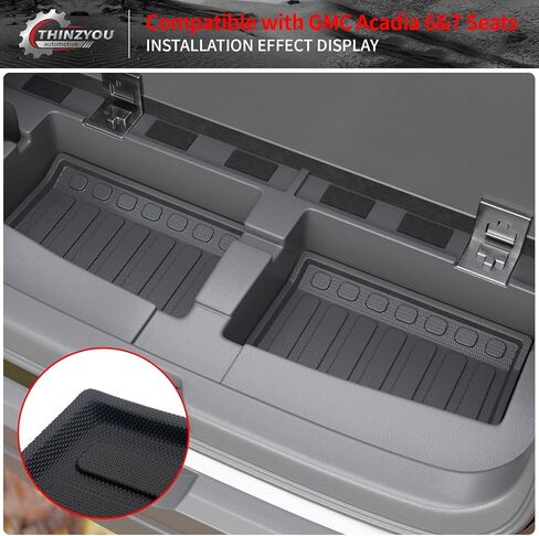 سجادات أرضية متوافقة مع 2017-2023 جي إم سي أكاديا 6 مقاعد بطانة البضائع الفرعية وغطاء المقعد الخلفي حامي جميع أحوال الطقس 2022 ملحقات أكاديا (6 مقاعد، سجادات أرضية مجموعة كاملة 8 قطع) in Kuwait