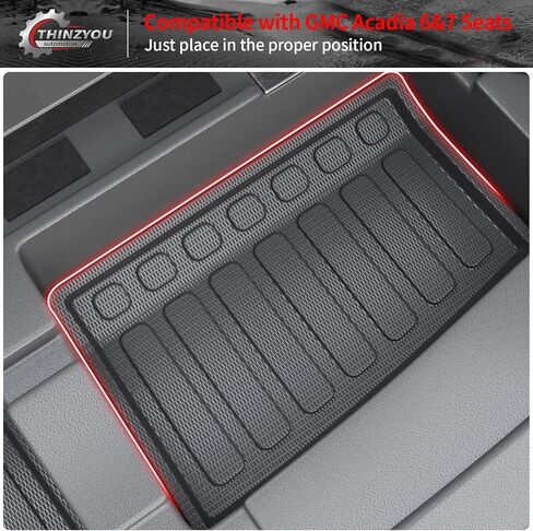 سجادات أرضية متوافقة مع 2017-2023 جي إم سي أكاديا 6 مقاعد بطانة البضائع الفرعية وغطاء المقعد الخلفي حامي جميع أحوال الطقس 2022 ملحقات أكاديا (6 مقاعد، سجادات أرضية مجموعة كاملة 8 قطع) in Kuwait