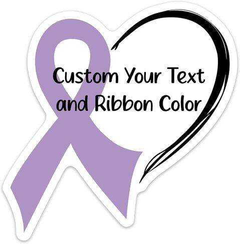 Custom Cancer Ribbon Single Sticker - Personalized Decal for Strength, Love, and Resilience - Ideal for Personal Support, Gifts, and Inspirational Decor in Kuwait