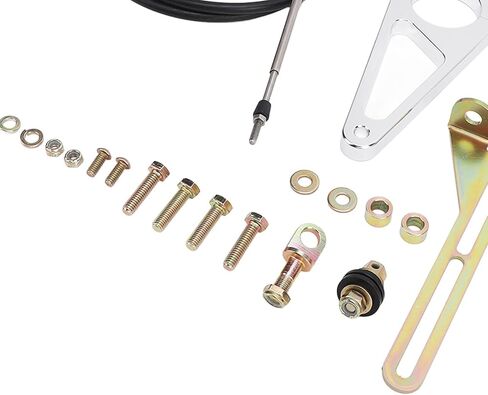SIXRUN Hard Transmission Column Cable Shift Linkage Kit TH350 TH400 700R4 TH200 2004R 4L60 4L80E, fittef with 6ft Steering Column Diameter 2in for Short Selector Shaft Only in Saudi Arabia