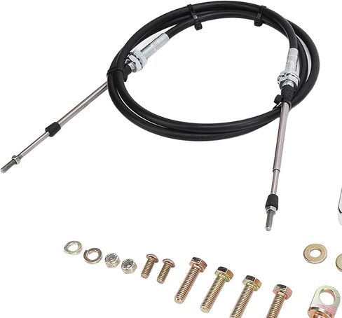 SIXRUN Hard Transmission Column Cable Shift Linkage Kit TH350 TH400 700R4 TH200 2004R 4L60 4L80E, fittef with 6ft Steering Column Diameter 2in for Short Selector Shaft Only in Saudi Arabia