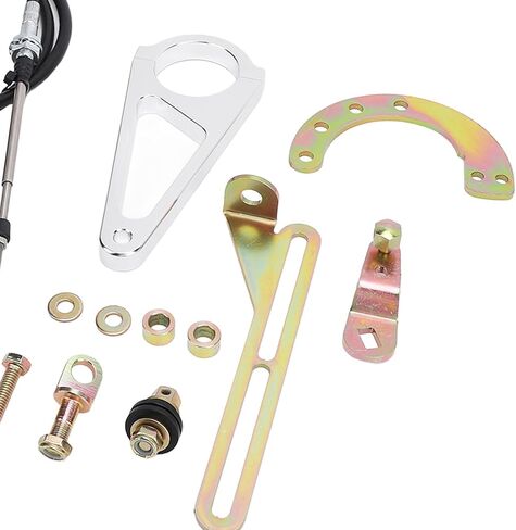 SIXRUN Hard Transmission Column Cable Shift Linkage Kit TH350 TH400 700R4 TH200 2004R 4L60 4L80E, fittef with 6ft Steering Column Diameter 2in for Short Selector Shaft Only in Saudi Arabia