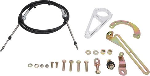 SIXRUN Hard Transmission Column Cable Shift Linkage Kit TH350 TH400 700R4 TH200 2004R 4L60 4L80E, fittef with 6ft Steering Column Diameter 2in for Short Selector Shaft Only in Saudi Arabia