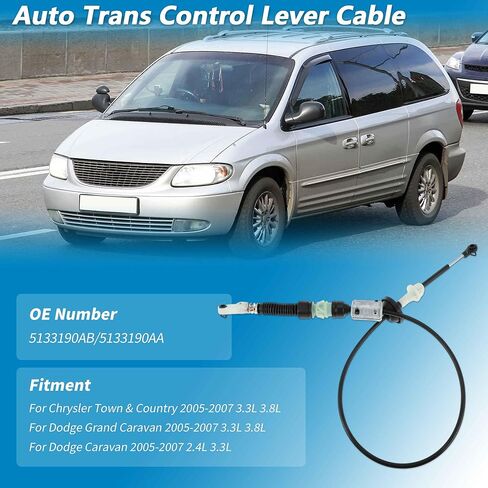 No.5133190AB Automatic Transmission Gear Shifter Cable for Chrysler Town & Country 2005-2007 for Dodge Caravan/Grand Caravan 2005-2007 A/T Range Lever Shift Control Cable in Saudi Arabia