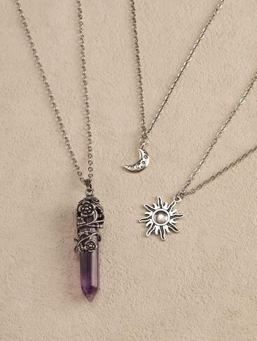 Sacina Gothic Crescent Moon Choker Necklace, Moon Sun Star Choker Necklace, Goth Necklace, Gothic Necklace, Halloween Christmas New Year Jewelry Gift for Women in Kuwait