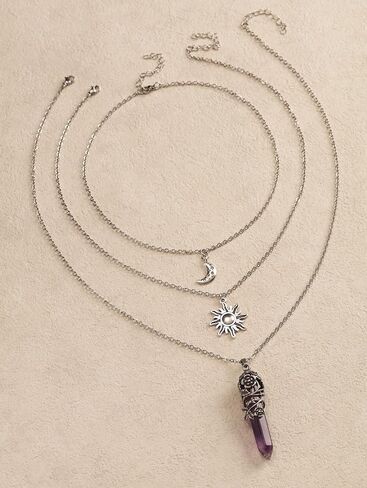 Sacina Gothic Crescent Moon Choker Necklace, Moon Sun Star Choker Necklace, Goth Necklace, Gothic Necklace, Halloween Christmas New Year Jewelry Gift for Women in Kuwait