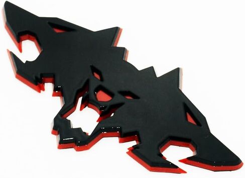 1Pc Wolf Pack Emblem Badge 3D Sticker Tailgate Trunk RearNameplate Self-Adhesive (Red) in Saudi Arabia