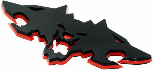 1Pc Wolf Pack Emblem Badge 3D Sticker Tailgate Trunk RearNameplate Self-Adhesive (Red) in Saudi Arabia