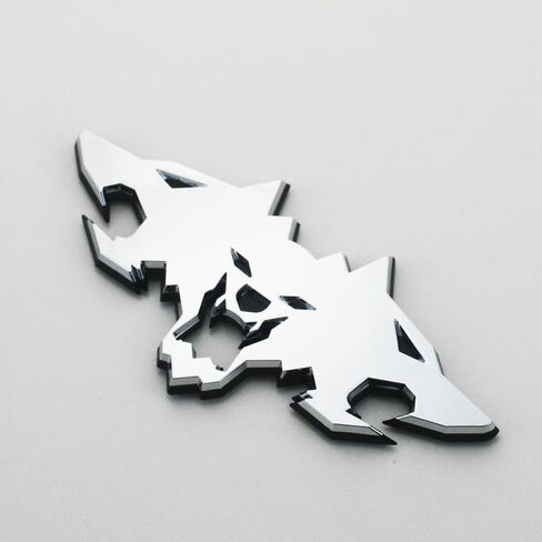 1Pc Wolf Pack Emblem Badge 3D Sticker Tailgate Trunk RearNameplate Self-Adhesive (Red) in Saudi Arabia