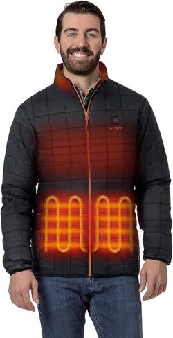 ORORO Men's Lightweight Quilted Heated Jacket with Heated Collar, Heated Quilted Jacket Coat (Charger Not Included) in Kuwait