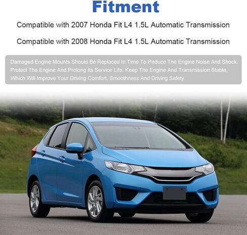 JDMON قطعة واحدة من حامل المحرك الأمامي الأيمن لاستبدال 2007 2008 Honda Fit L4 1.5L ناقل حركة أوتوماتيكي متوافق مع AM500، GP500، 50826SELE01 in Saudi Arabia