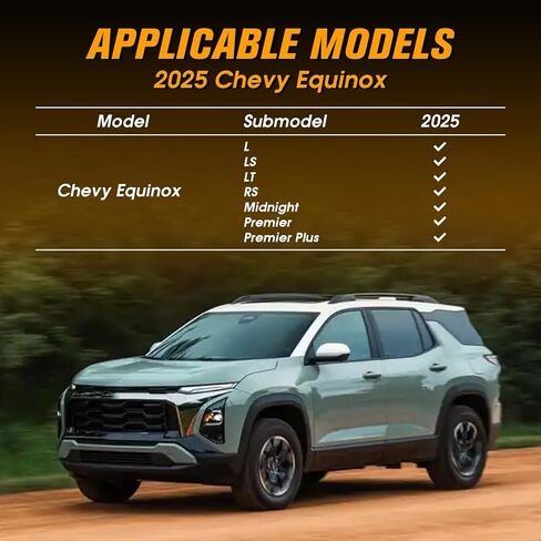 سجادات أرضية مناسبة لسيارة Chevy Equinox GMC Terrain (Non EV) 2025، مطاط TPE مناسب لجميع الأحوال الجوية ومقاوم للماء ومضاد للانزلاق وحافة عالية للصف الأول والثاني وبطانة شحن لملحقات Chevy Equinox باللون الأسود in Kuwait