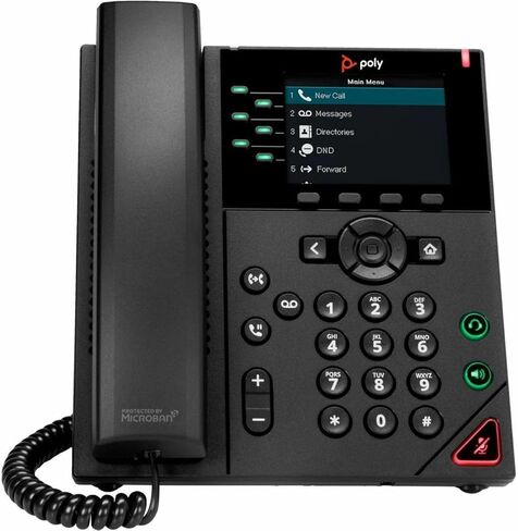 هاتف Poly VVX 350 IP - سلكي - سلكي - سطح المكتب، قابل للتثبيت على الحائط - أسود - VoIP - 2 × شبكة (RJ-45) - منافذ PoE in Saudi Arabia