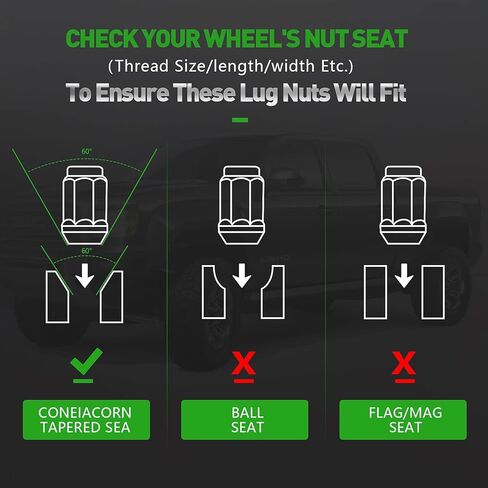 SCITOO M12x1.25 Lug Nuts Replacement for 2023 for Nissan Frontier,2016-2020 for NP300 Frontier,2014-2022 for NV350 Urvan,2017-2022 for Nissan Titan - 20PCS Closed Black Lug Nuts in Saudi Arabia