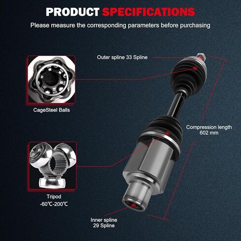 cciyu 66-3404 Front Left/Right CV Axle Shaft Assembly For Dodge For Ram 1500 2006-2010 For Ram For 1500 2011 AWD in Saudi Arabia
