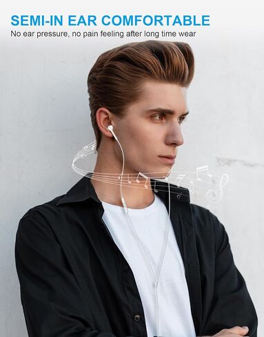 Wired Earbuds, 2 Pack 3.5mm Headphones with Mic, [MFi Certified] Clear Call Volume Control HiFi Stereo Surround Sounds Cord Earphones for Laptop PC Chromebook iPhone Samsung A14 Android Switch in Saudi Arabia