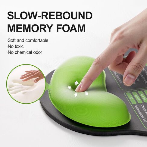 Excel Mouse Pad with Wrist Rest, Small Excel Cheat Sheet Desk Pad with Windows/Office Shortcuts, Ergonomic Mousepad with Wrist Support, Office Desk Mat for Computer (Black Purple) in Saudi Arabia
