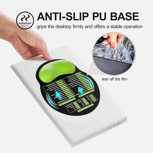 Excel Mouse Pad with Wrist Rest, Small Excel Cheat Sheet Desk Pad with Windows/Office Shortcuts, Ergonomic Mousepad with Wrist Support, Office Desk Mat for Computer (Black Purple) in Saudi Arabia