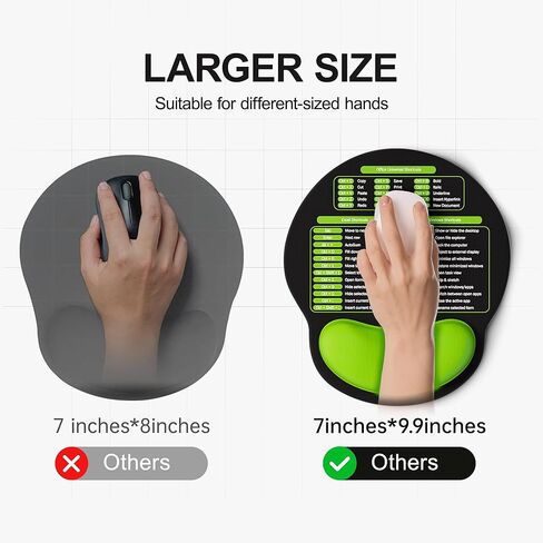 Excel Mouse Pad with Wrist Rest, Small Excel Cheat Sheet Desk Pad with Windows/Office Shortcuts, Ergonomic Mousepad with Wrist Support, Office Desk Mat for Computer (Black Purple) in Saudi Arabia