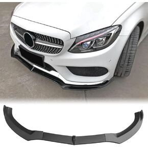 FREEMOTOR802® Front Bumper Lip Splitter Air Dam Chin Spoiler Lower Guard Trim, Compatible with 2015-2018 Mercedes-Benz W205 C-Class (Sport Bumper Only), DP Style Matte Black PP 3PCS in Saudi Arabia