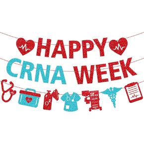 لافتة أسبوع CRNA السعيدة، ديكورات أسبوع CRNA، ممرضة مسجلة معتمدة، ديكور أسبوع ممرضة التخدير، تقدير ممرضة التخدير، خلفية الحفلة، لوازم لامعة حمراء in Kuwait