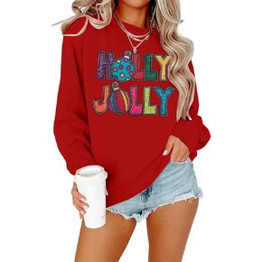 FAYALEQ Merry Christmas Sweatshirt for Women Christmas Light Long Sleeve Shirt Xmas Holiday Crewneck Pullover Tops in Kuwait