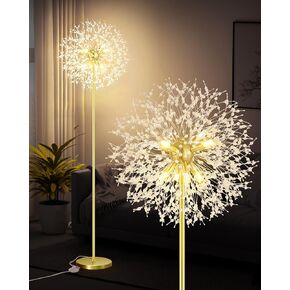 Crystal Floor Lamp for Living Room, Standing Lamp with On/Off Foot Switch, Mid Century Gold Floor Lighting with 576 PCS K9 Crystals, 69'' Metal Lamp for Bedroom Office Home Decor (Gold/6) in Saudi Arabia
