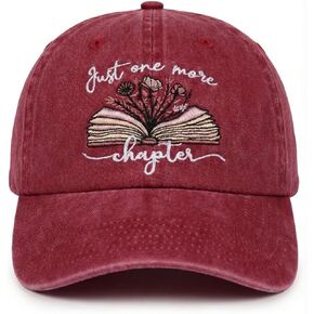 InnoBeta Book Lover Gifts Cap for Women - Adjustable Vintage Washed Cotton Embroidered Hat - Reading Gifts for Book Worm, Librarians, Readers in Saudi Arabia