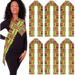 African Kente Stole African Print Sash African Kente Scarf Graduation Black History Kwanzaa Gifts for Adults in Kuwait