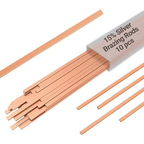 15% Silver Brazing Rods AWS BCuP-5 20 Sticks Silver Solder Phos Copper Brazing Alloys Flat Welding Rods 0.050"x1/8"x10" for Air Conditioning, Refrigerator, Cold Storage, and HVAC Units in Kuwait