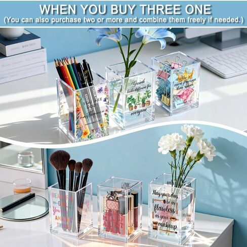 You Are God's Masterpiece Acrylic Pencil Holder Cup, Floral Christian Pen Holder for Desk, Christian Gifts for Women Girls, Bible Verses Makeup Brush Organizer for Home Office Desk Accessories in Saudi Arabia
