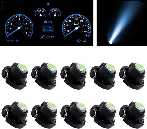 10 قطع لمبة T4.2 LED، لمبة LED للسيارة 6000K، إضاءة داخلية للسيارة، IP65 3030 SMD Chip Bulbs Dash Lights، مصابيح مجموعة أدوات 12 فولت، لوحة LED عالمية موفرة للطاقة، فانوس سيارة A/C (وردي) in Kuwait