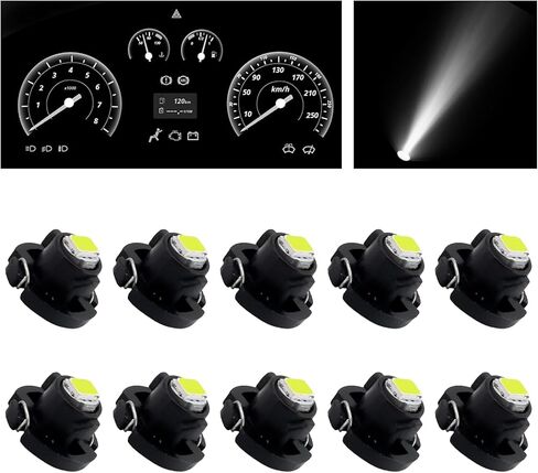 10 قطع لمبة T4.2 LED، لمبة LED للسيارة 6000K، إضاءة داخلية للسيارة، IP65 3030 SMD Chip Bulbs Dash Lights، مصابيح مجموعة أدوات 12 فولت، لوحة LED عالمية موفرة للطاقة، فانوس سيارة A/C (وردي) in Kuwait