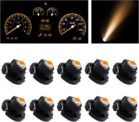 10 قطع لمبة T4.2 LED، لمبة LED للسيارة 6000K، إضاءة داخلية للسيارة، IP65 3030 SMD Chip Bulbs Dash Lights، مصابيح مجموعة أدوات 12 فولت، لوحة LED عالمية موفرة للطاقة، فانوس سيارة A/C (وردي) in Kuwait