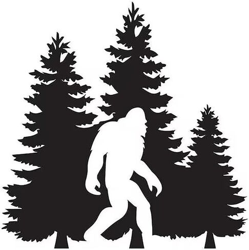 2 PCS Bigfoot Forest Scene Waterproof Vinyl DecaI Black Silhouette Stickers for Car Wall Laptop Removable Decorative Decals A-159 in Kuwait