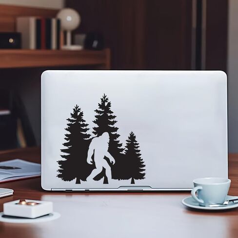 2 PCS Bigfoot Forest Scene Waterproof Vinyl DecaI Black Silhouette Stickers for Car Wall Laptop Removable Decorative Decals A-159 in Kuwait