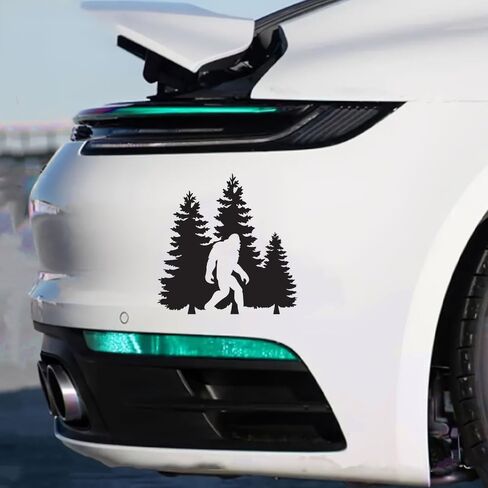 2 PCS Bigfoot Forest Scene Waterproof Vinyl DecaI Black Silhouette Stickers for Car Wall Laptop Removable Decorative Decals A-159 in Kuwait