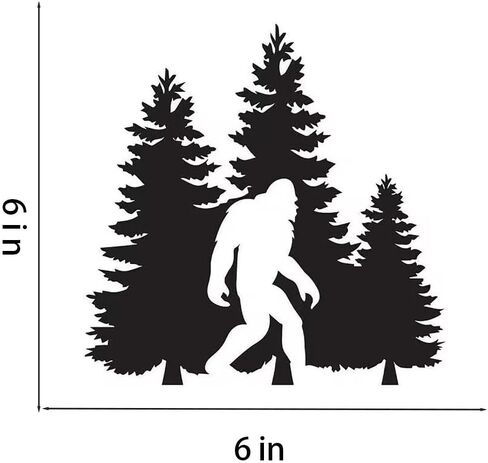 2 PCS Bigfoot Forest Scene Waterproof Vinyl DecaI Black Silhouette Stickers for Car Wall Laptop Removable Decorative Decals A-159 in Kuwait