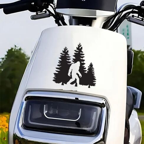 2 PCS Bigfoot Forest Scene Waterproof Vinyl DecaI Black Silhouette Stickers for Car Wall Laptop Removable Decorative Decals A-159 in Kuwait