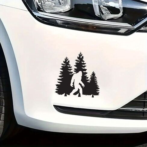 2 PCS Bigfoot Forest Scene Waterproof Vinyl DecaI Black Silhouette Stickers for Car Wall Laptop Removable Decorative Decals A-159 in Kuwait
