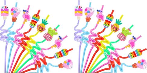 24Pcs Summer Pool Drinking Straws for Kids, Pool Party Decorations Supplies, Summer themed Favors for Kids Birthday, Straws for Beach Theme Party Decorations in Saudi Arabia