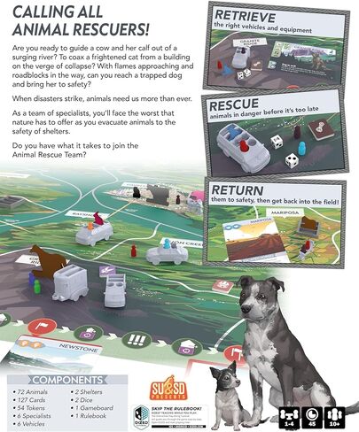 Animal Rescue Team by Play to Z | Cooperative Disaster Rescue Game | Save Cats, Dogs & Farm Animals from Floods, Fires & Earthquakes | Family Game | Ages 8+ | 2-4 Players | 45 Minute Playing Time in Saudi Arabia