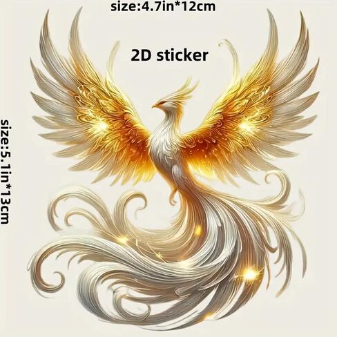 Stunning Flying Phoenix PVC Vinyl Car Decals Stickers Waterproof Self-Adhesive Decals for Cars, Laptops, Trucks, Motorcycles Wall Window Luggage Scratch Cover Door Decor Sticker in Saudi Arabia
