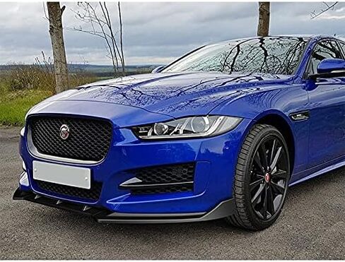 5pcs Combo Front Bumper Body Kit Lip + Side Skirt Extensions Diffuser Compatible with 2016-2019 Jaguar XE 2017 2018 (Unpainted Black) in Saudi Arabia