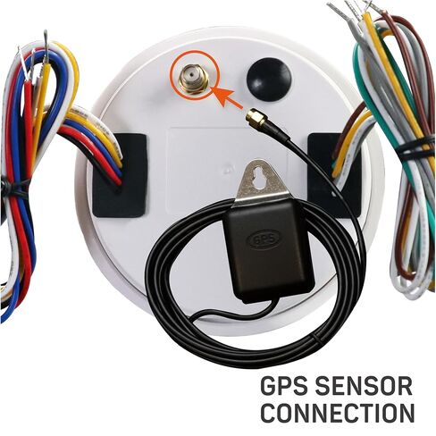 RACETECH 5 Gauge Set 85mm (3-3/8") 2in1 GPS Speedometer 120 MPH Tachometer 8000 RPM Indicator Light & Odometer - 52mm (2-1/16") Fuel Oil Pressure Water Temp Volt Gauge - 240-33 ohm 12V 24V White Dial in Saudi Arabia